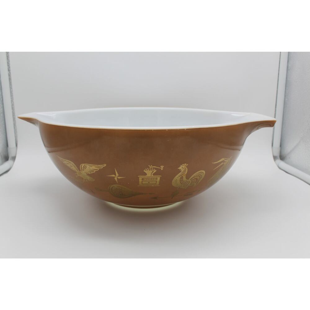 Vtg Pyrex 403 Autumn Harvest Wheat Orange Nesting Mixing Bowl 2.5 Qt Made In USA